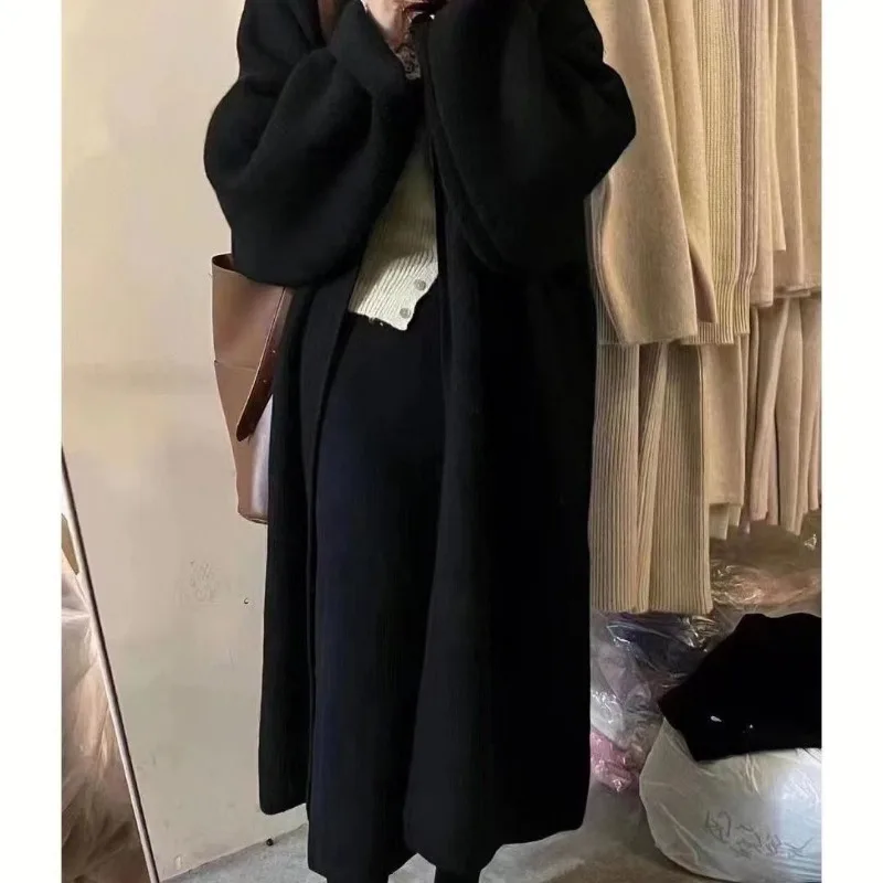 Smvp-كارديجان نسائي طويل محبوك ، معطف ناعم فضفاض ، سترات صوفية تناسب جميع التصميمات ، تصميم نسائي ، موضة جديدة ،