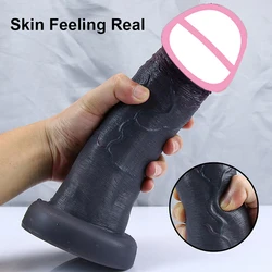 Realistic Dildos Dark Big Glans Soft Penis Dick Adults Vagina Anal Sex Toys Cock Suction Cup Faloimetaor Sexyshop For Women Man