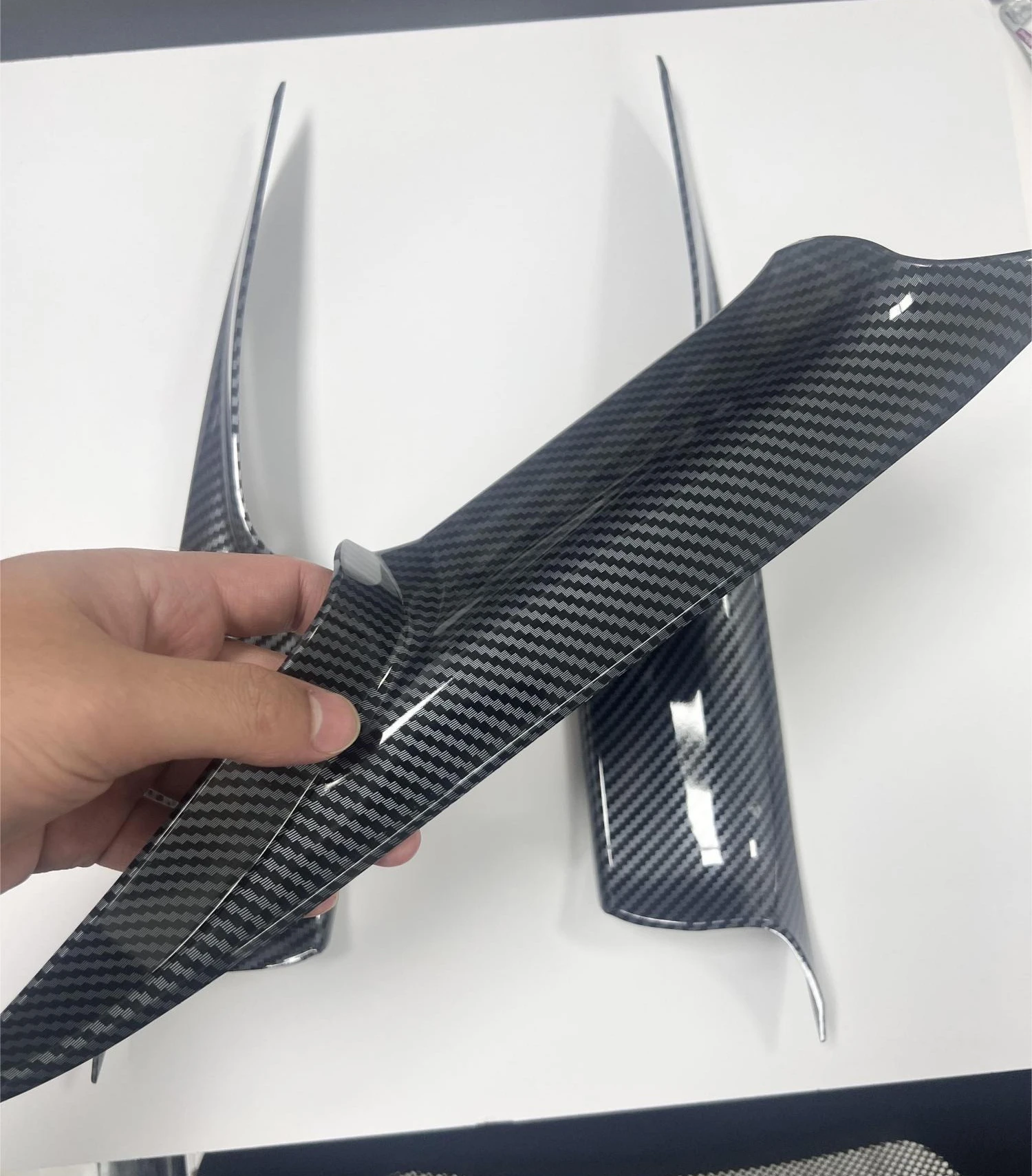 مقبض باب السيارة الداخلي لسيارات BMW F01 7 Series 730 750 2008-2015 الجبهة الخلفية اليسرى اليمنى ألياف الكربون مقبض لوحة الباب الداخلي