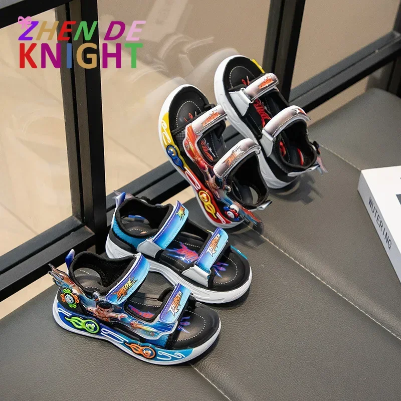 

Wear-Resistant and Comfortable for All Seasons-Perfect for Cas Nezha Vibrant Anime-Inspired Open-Toe Sandals for Boys-Breathable