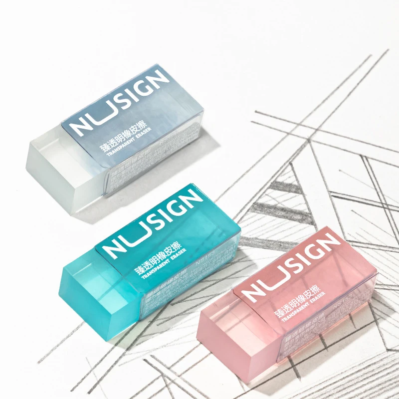 

Rubber Soft Erasers Transparent Eraser Ins Simplicity Solid Color Eraser Wipe Clean Eraser Lovely Student Stationery Supplies
