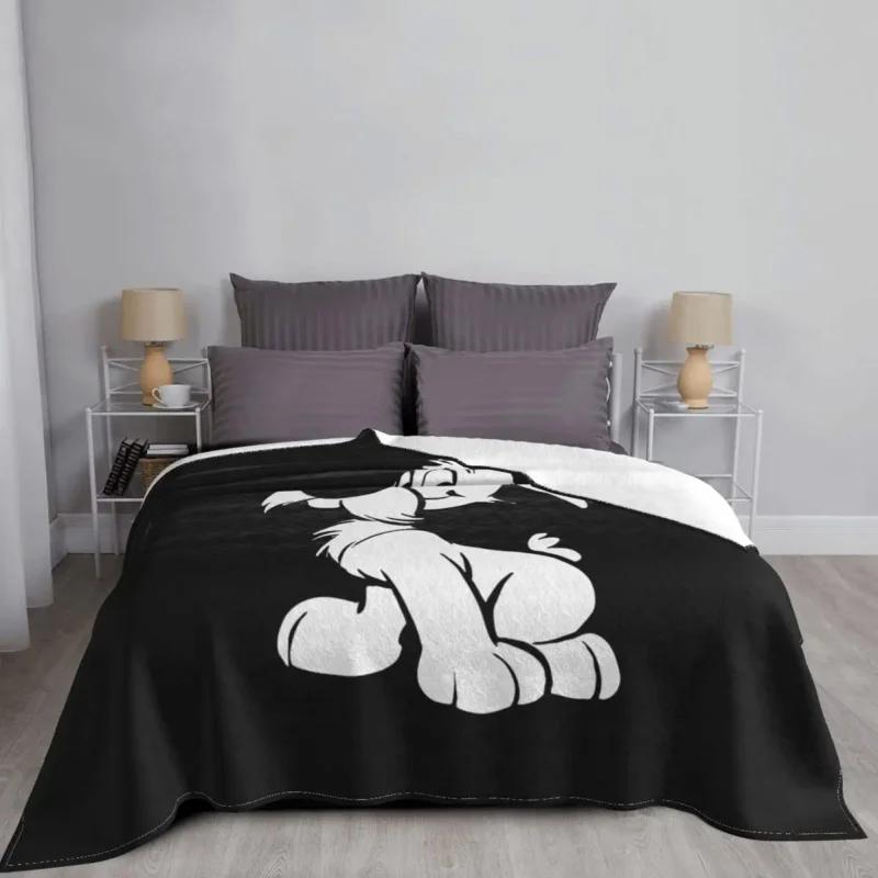 Asterix And Obelix Velvet Decoration Dogmatix Idefix Dog Breathable Ultra-Soft Throw Blankets for Home Office Rug Piece