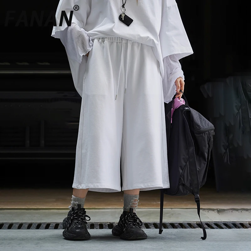 

FANAN Solid Minimalism Wide Leg Pants For Women Elastic High Waist Casual Loose Trousers Female Clothing 2025 Autumn New