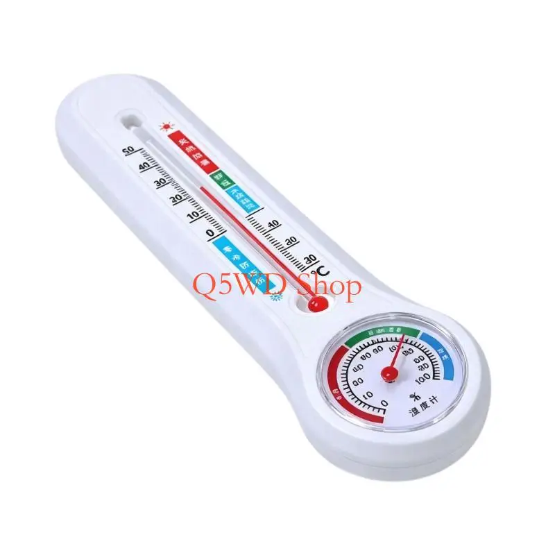 Q5WD Wall Mount Climate Gauges with Analog Thermometers Hygrometer Display for Home, Storage, and Greenhouse Monitoring