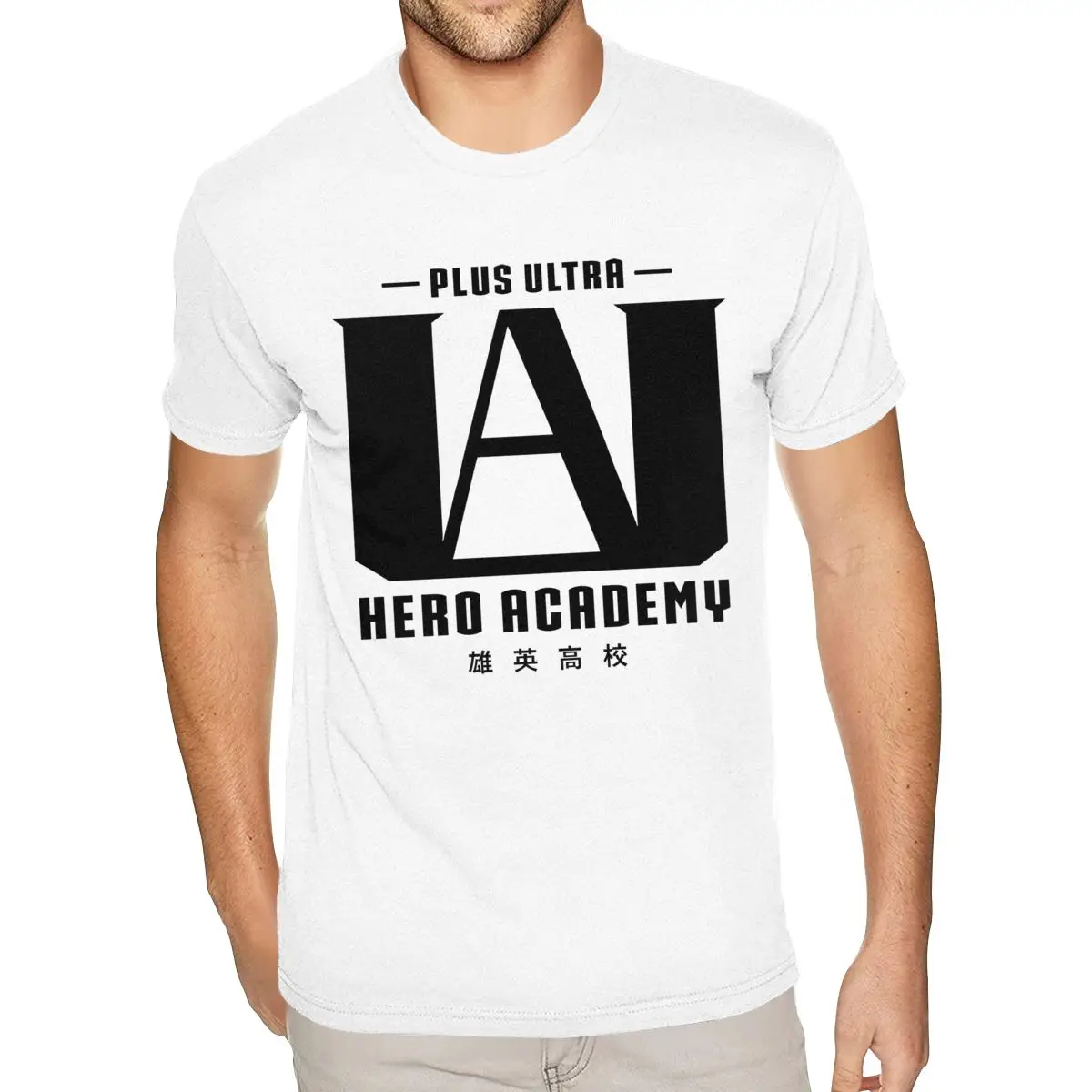 

Оптовая продажа плюс футболки Ultra Hero Academy мужские на заказ с коротким рукавом из чистого хлопка белая футболка с круглым вырезом