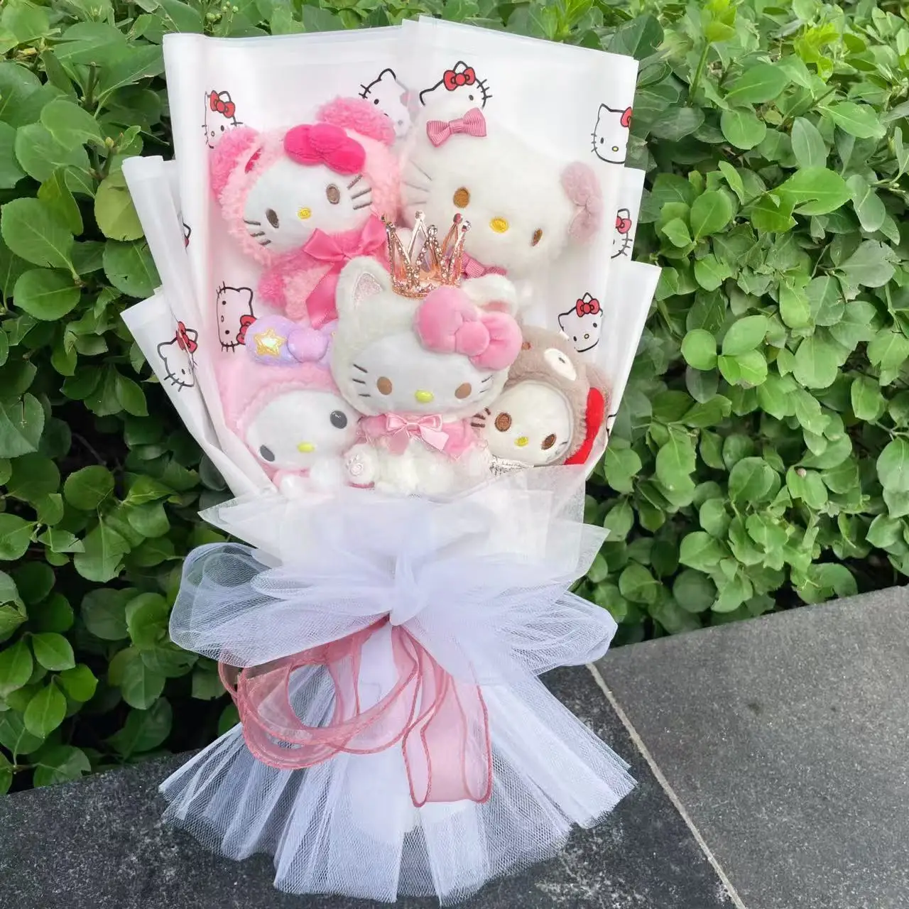 

Christmas Gifts Cartoon Plush Bouquet My Melody Kuromi Cinnamoroll Kt Cat Plush Doll Toy Valentine Graduation Gifts