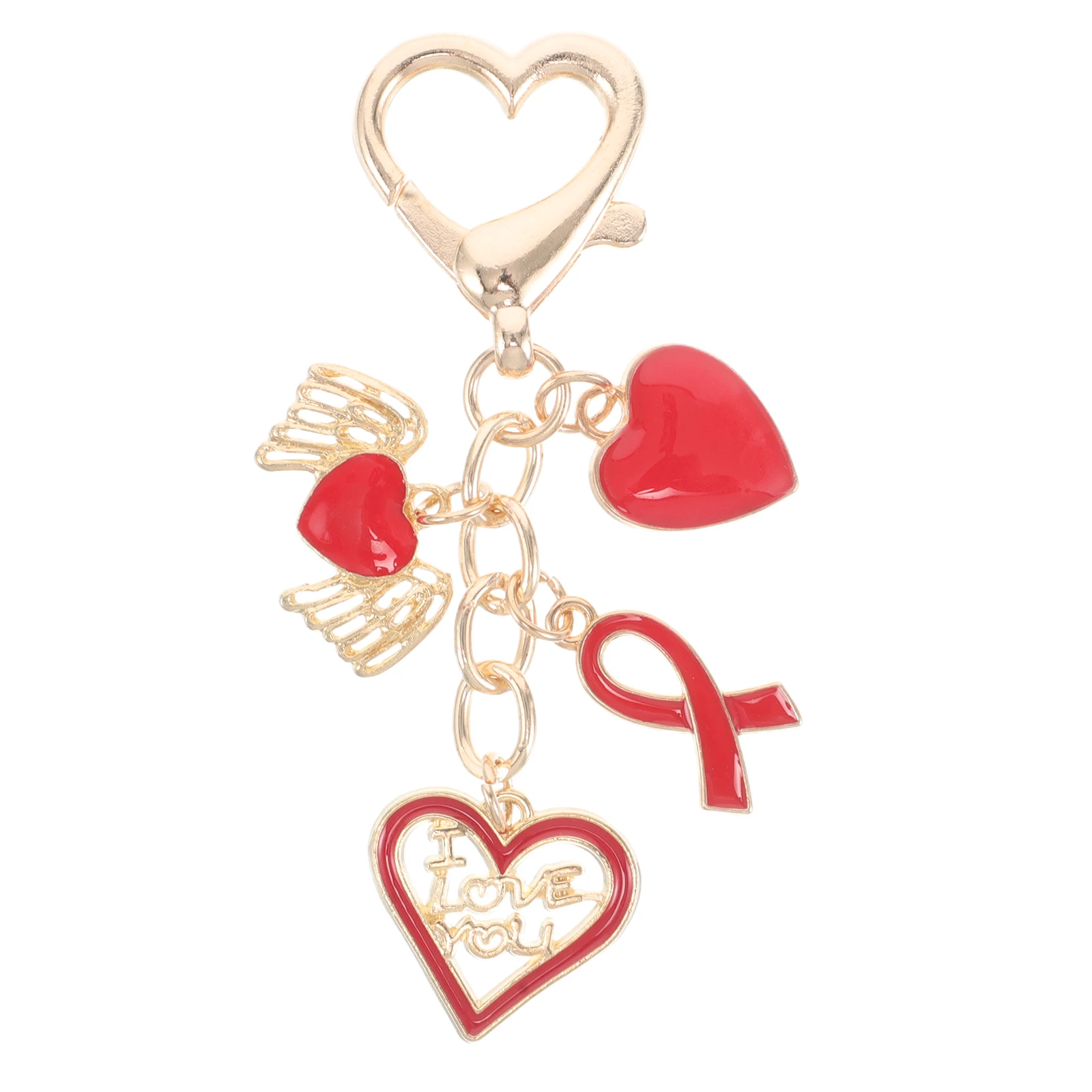 

Shaped Keychain Cute Heart Ring Keys Accessories Sturdy Alloy Material Romantic Design Fashion Keychains Hanging Bag Charms