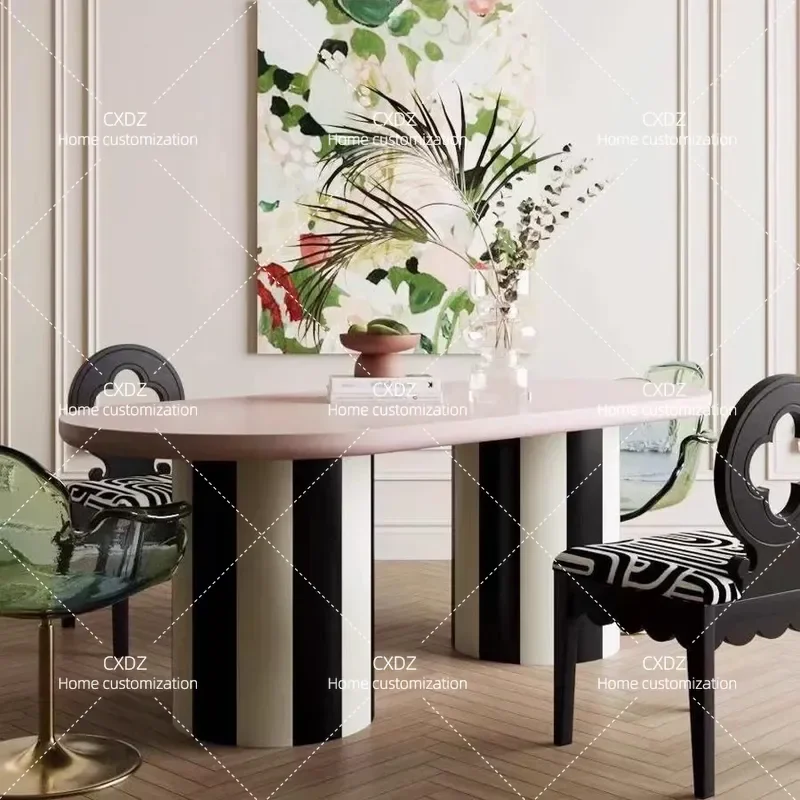 Nordic Simple Solid Wood Dining Table Retro Wabi Style Large Home Western Furniture