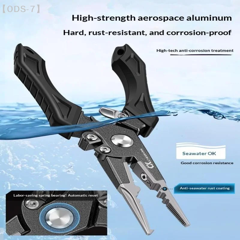 4-1 Multifunctional Aluminum Alloy Fishing Plier Hook Remover Line Cutter Anti Slip Handle Tool For Saltwater Freshwater Angling
