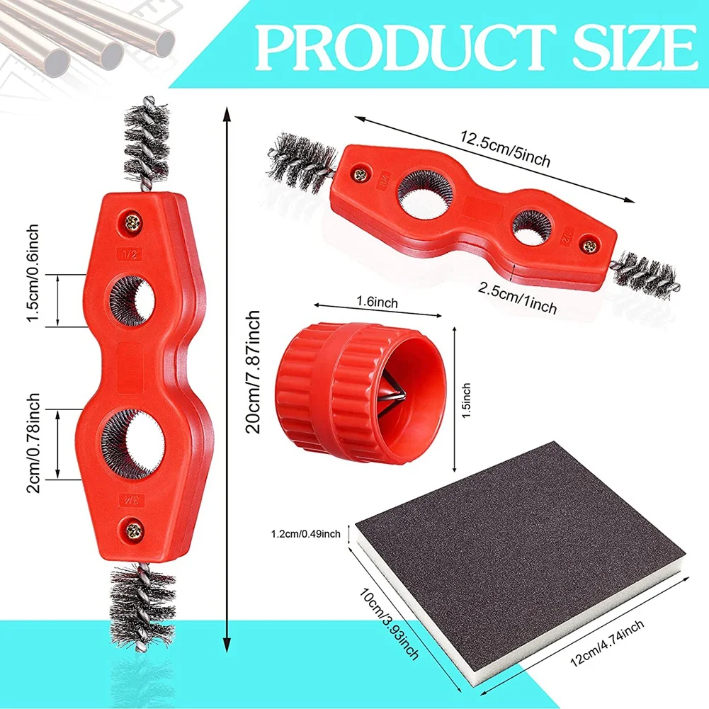 TFTP-Copper Pipe Cleaner,Reamer,Sanding Sponge Set,Copper Pipe Cleaner,Reamer,Sanding Sponge,Deburring Brush For PVC Pipes