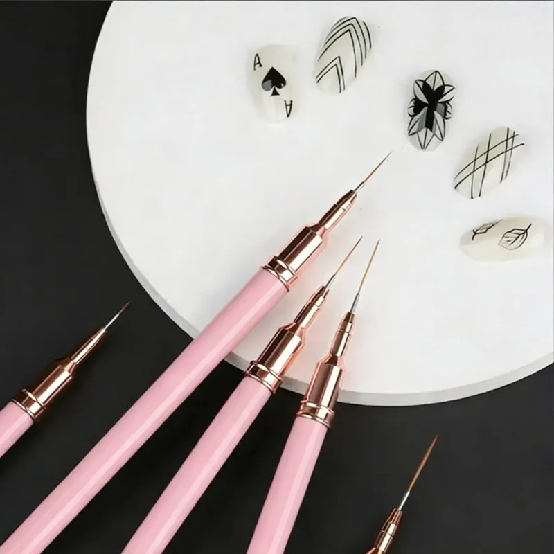 ชุดแปรงเพ้นท์เล็บ 5 ชิ้น สำหรับเจลยูวี ชุดแปรงเพ้นท์เล็บลายเส้นฝรั่งเศส วาดลายเส้น วาดดอกไม้ ปากกาสำหรับมืออาชีพ อุปกรณ์ทำเล็บ