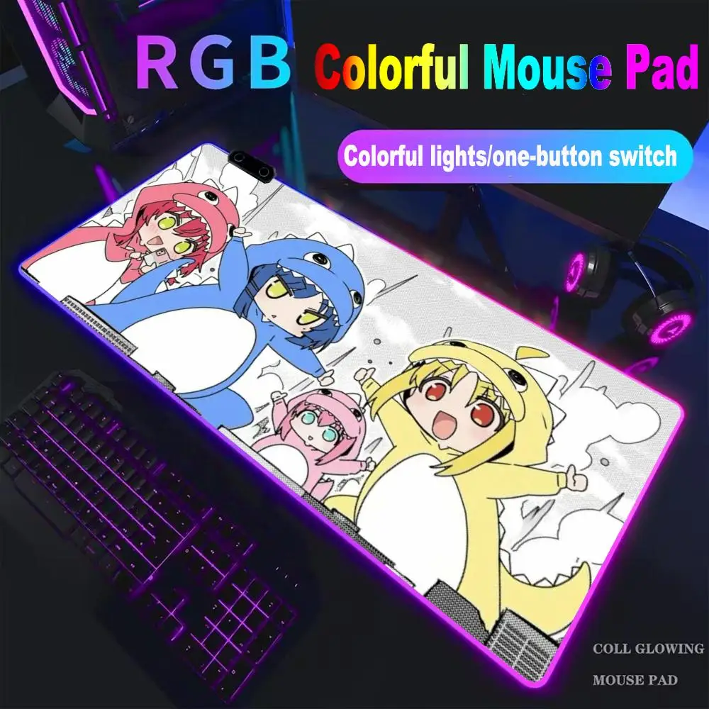 

B-Bocchi The Rock Mouse Pad High-end E-sports Mouse Pad Mouse Pad RGB Mouse Pad LED Pc Large Student Writing Pad Gamer Luminous