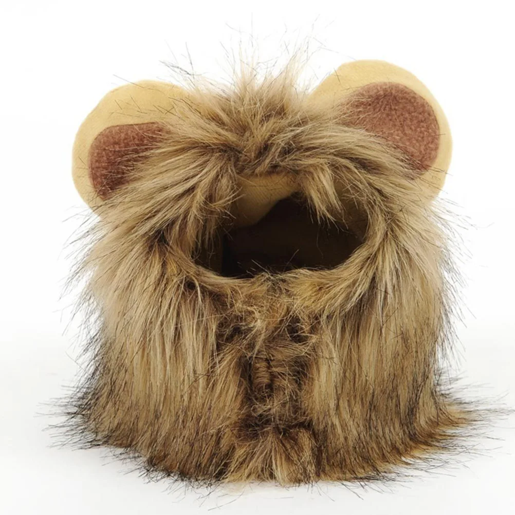 

1pc Lion Style Hat For Cat Dog Costume Halloween Dress Up Wacky Pet Accessory Adjustable Hook Loop Fastener Durable