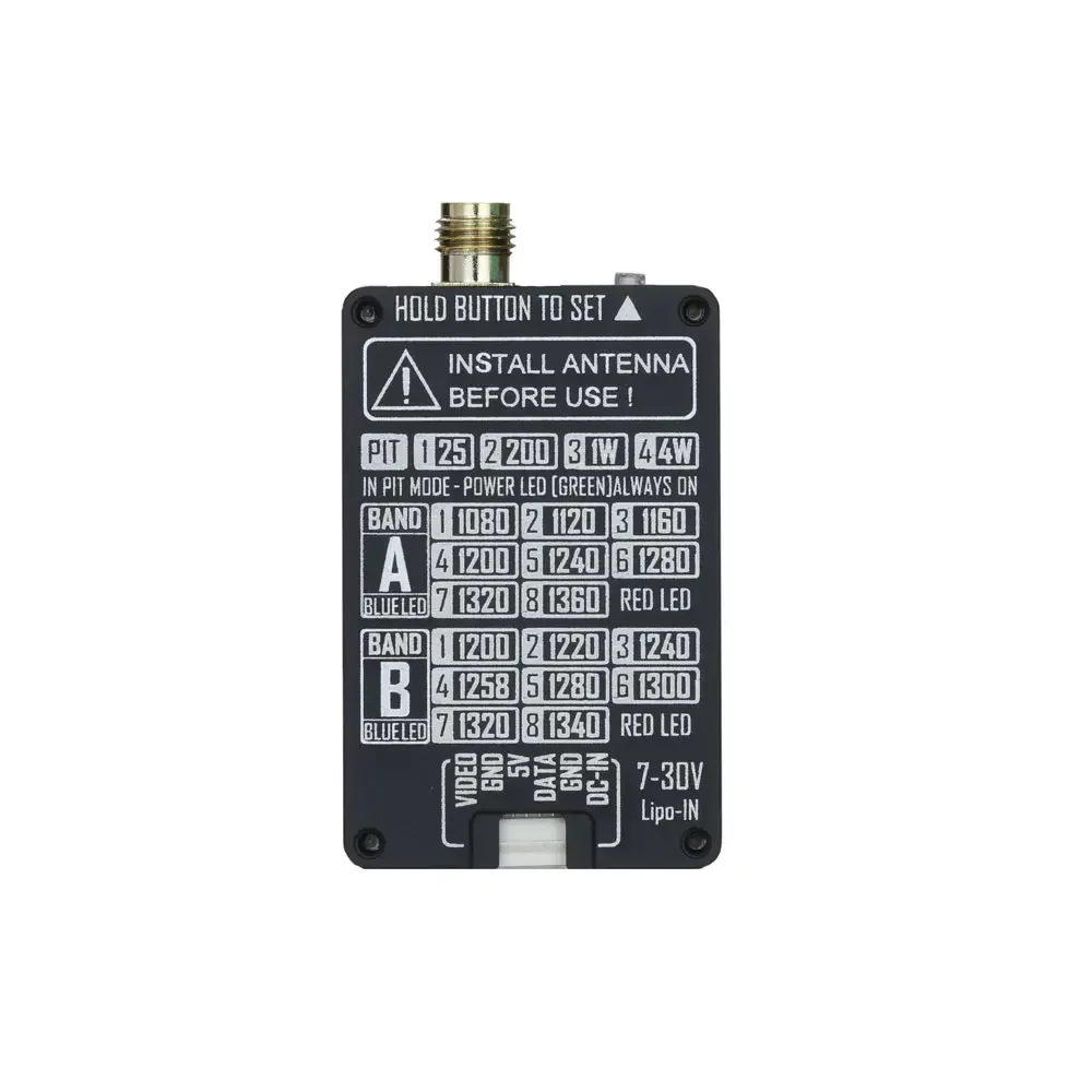 RUSHFPV 1.3GHz 4W VTX - IRC Tramp Protocol, SMA Omni Antenna, Video Transmitter for Long Range FPV Drones