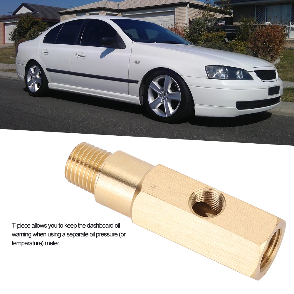 NPT Oil Pressure Gauge Adapter Oil Pressure Gauge Adapter 1/4 NPT Brass T Piece Sender Fit for   BA BF FG - 4.0 and V8