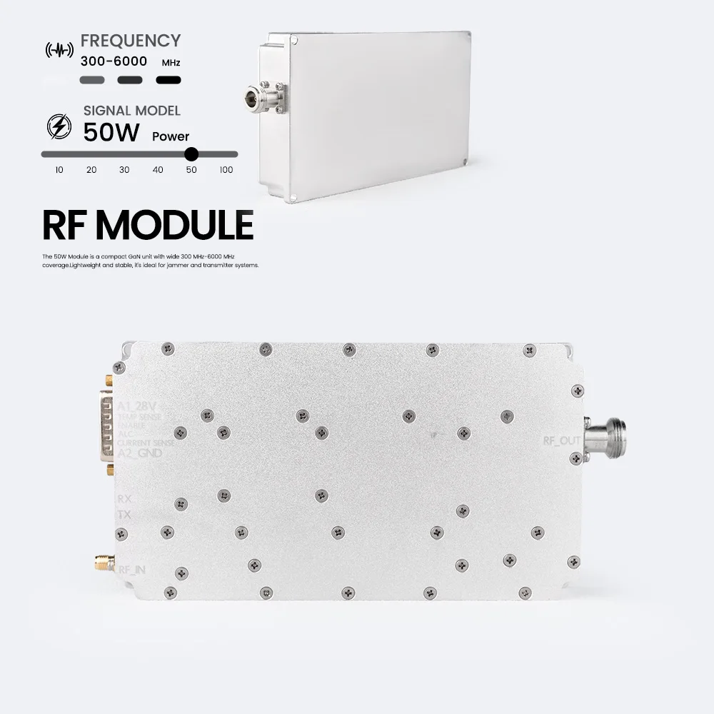 CE Certified 50W Wideband  PA+DDS Module 300-1500/1500-2500/2500-4000/4000-6000MHz for  Anti-System Solution Module