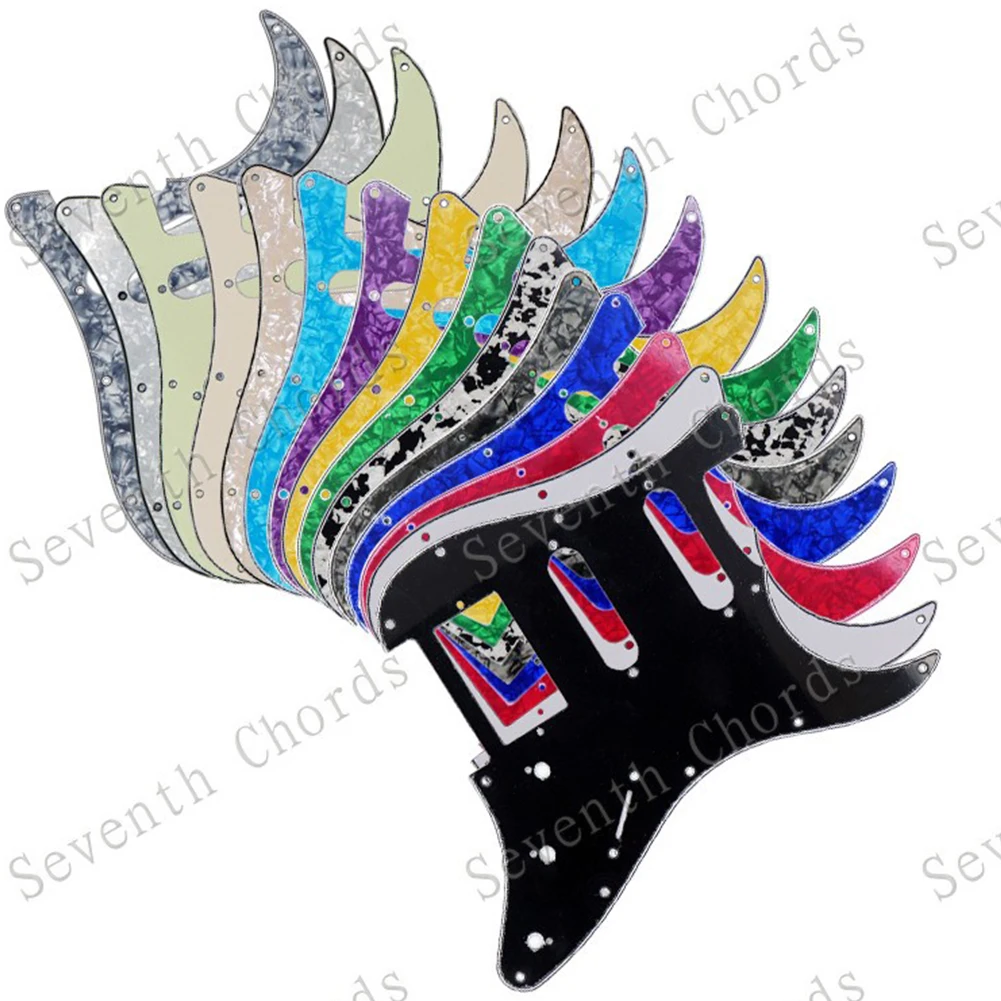 

Multicolor 11Hole SSH Guitar Pickguard Scratch Plate For ST SQ Electric Guitars PVC Celluloid Stndard Models Perfect Replacement