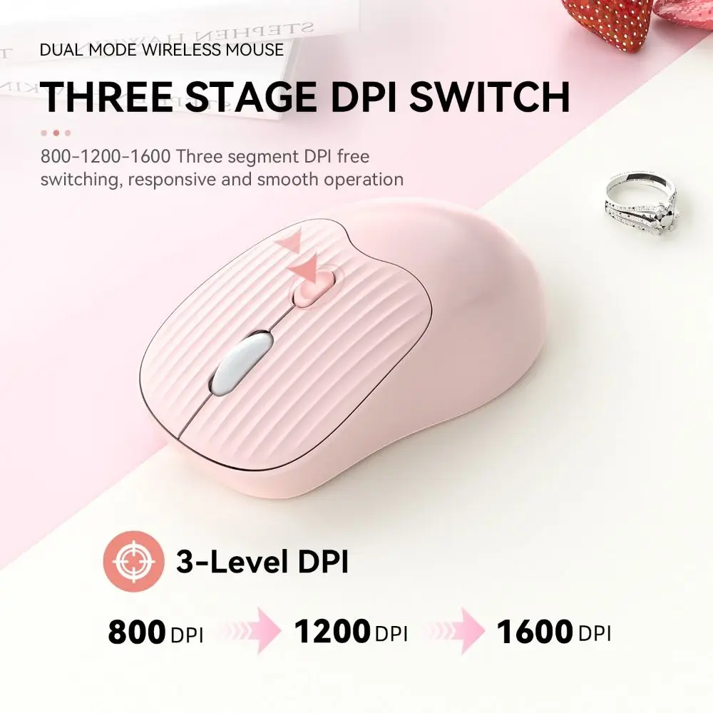 

TYPE-C Charging Dual Mode Mouse Sensitive Ergonomic Wireless Mute Mouse 2.4G Bluetooth Portable Rechargeable Computer Mouse