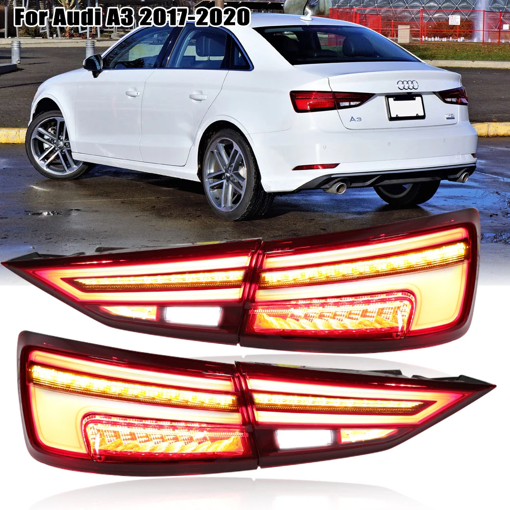 Inner Outside Rear Tail Light for Audi A3 8V Sedan 2017 -2020 Red Driving Brake Turn Signal Lamp cars accessories Taillights