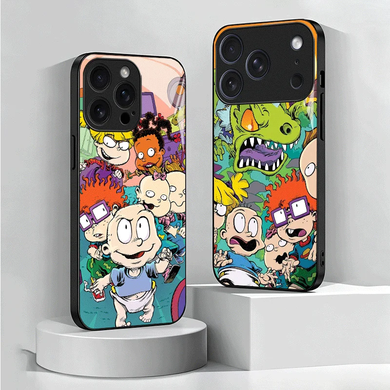 Cartoon Funny R-Rugrats Tempered Glass Phone Case for Samsung Galaxy A17 A16 A15 A14 A13 A57 A56 A55 A54 A53 A37 A36 A35 A34 A33