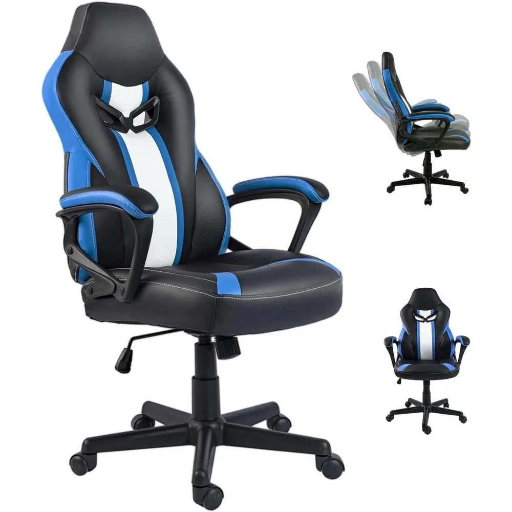 

Gaming Chair, Gamer Chair for Adults Teens Silla Gamer Computer Chair Racing Ergonomic PC Office Chair （Blue）