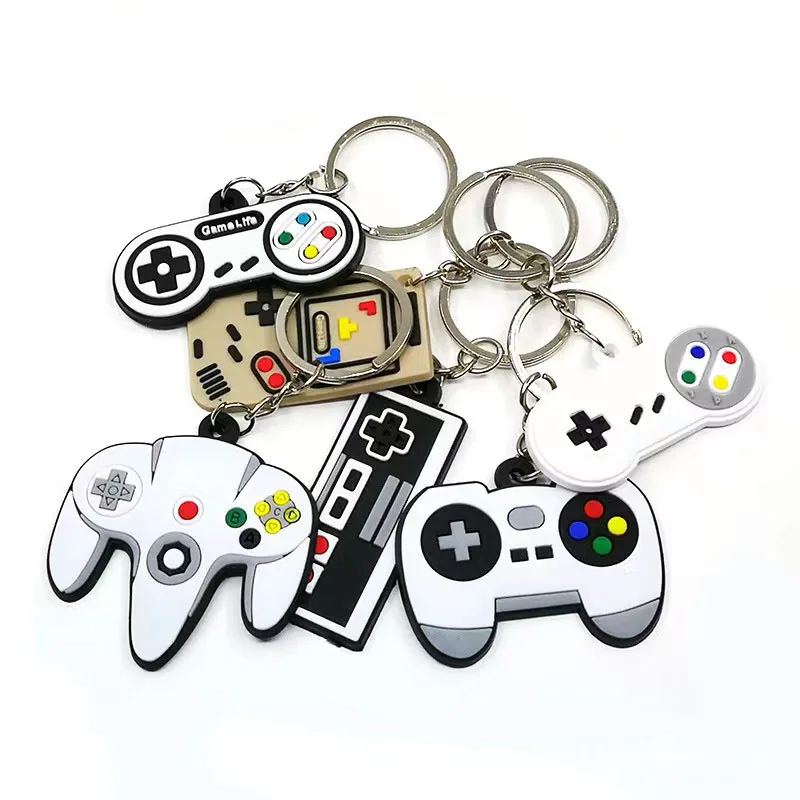 10 stks Video Game Sleutelhanger Game Controller Sleutelhanger Mini Game Handvat Sleutelhanger Charms Video Game Party Gunsten Goodie Bag vulstoffen