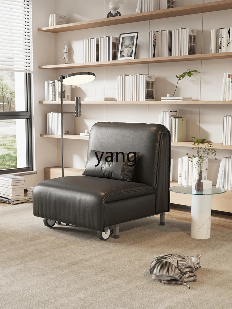 Yjq Study High-End Leather Sofa Bed Dual-Use Foldable Small Apartment Telescopic Bed Anti-Scratching Leather