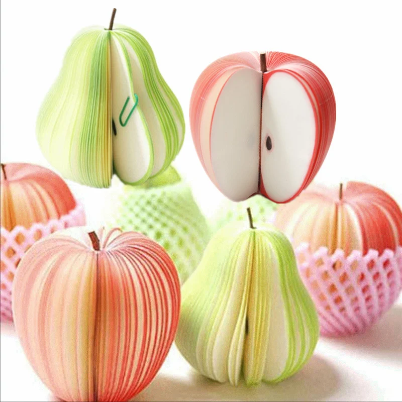 Y Apple Pear Sticky Notes Memo Pads Fruit Sticky Notes 100pcs