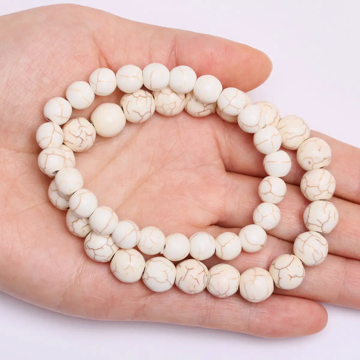 1 String 3-10mm White Turquoises Round Natural Stone Beads  For DIY Necklace Earrings Bracelet Jewelry Making Accessories