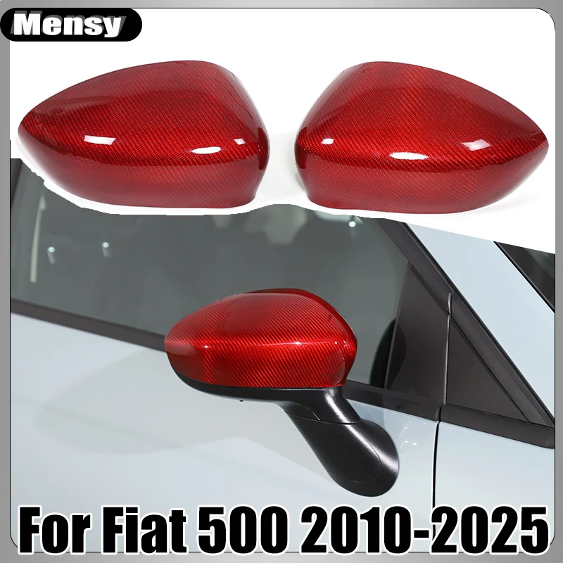 

Carbon Fiber Side Mirror cover Caps For Fiat 500 2010+ car exterior modification accessories