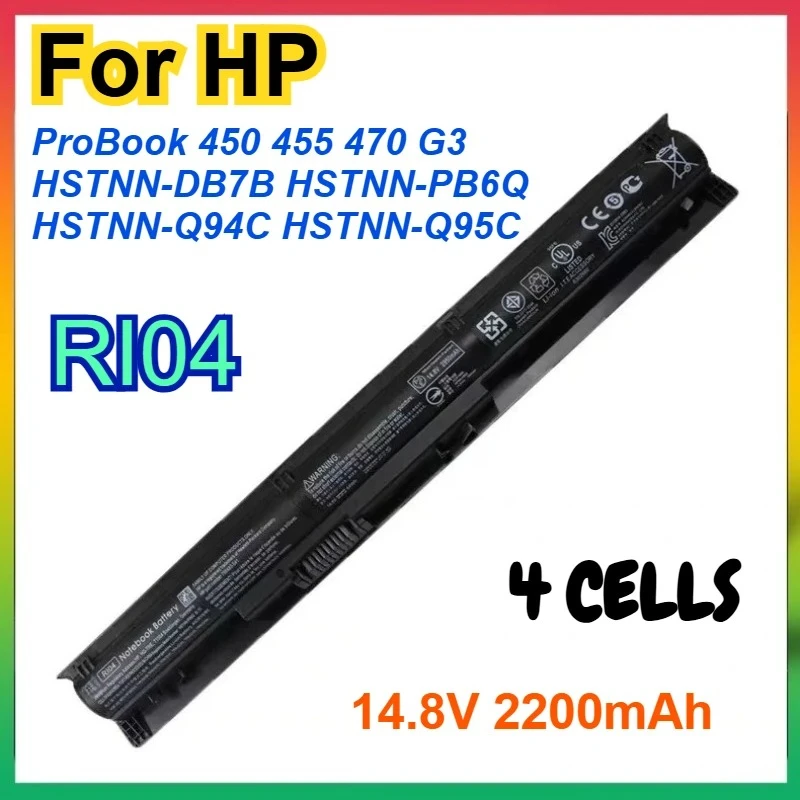 

New 4 CELLS 14.8V Laptop Battery for HP ProBook 450 455 470 G3 HSTNN-DB7B HSTNN-PB6Q RI04 RI04XL RI06XL HSTNN-Q94C HSTNN-Q95C