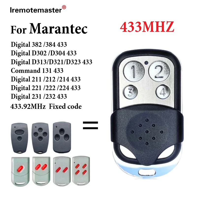 Mando a distancia para Marantec, 433,92 MHz, portón de garaje Digital, 302, 304, 313, télécommde, marantec d302, 868, 382, 868