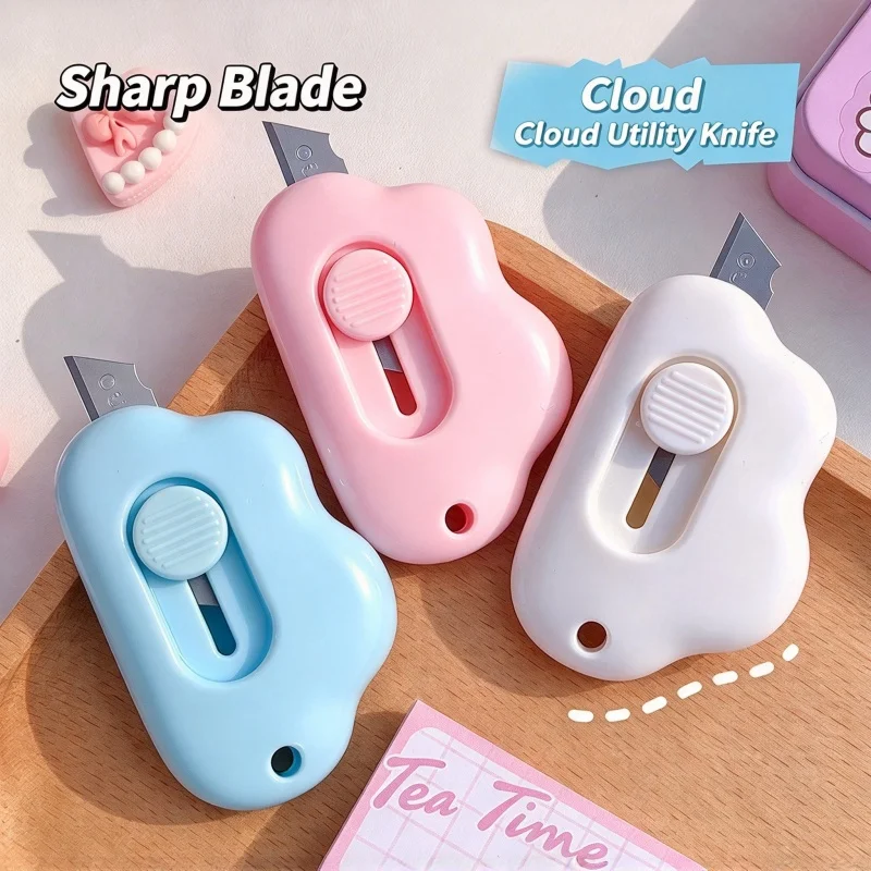 Cute Cloud Shaped Mini Portable Art Knife Office Paper Cutting Knife Express Unpacking Knife Student Stationery