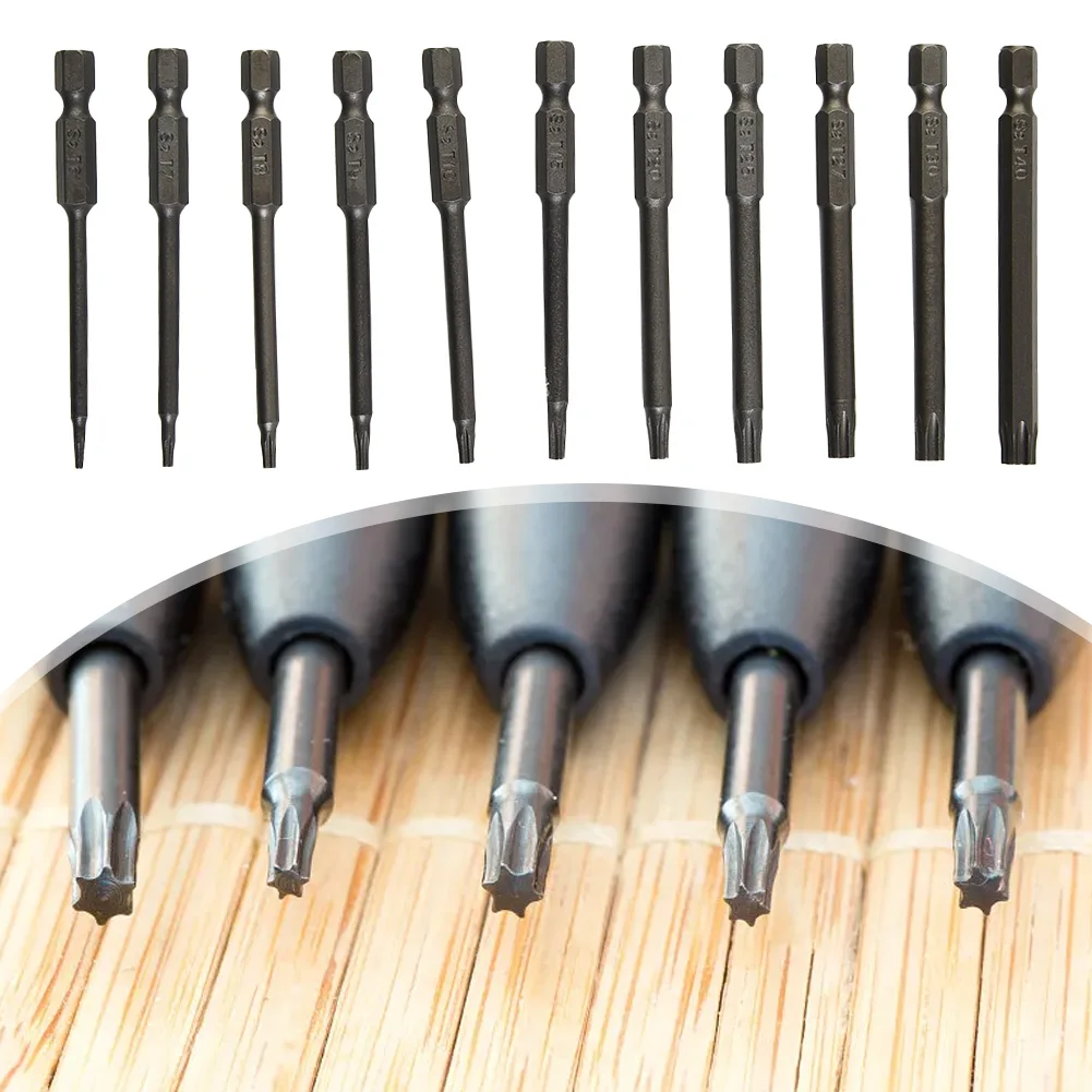 11pcs Magnet Torx Screwdriver Drill Set 1/4 Inch Hex Security Head Extra Long Screwdriver Bit For Electric Screwdrivers Drill