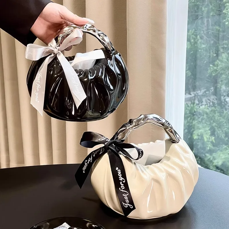 

Роскошная керамическая коробка для салфеток, женская сумка, дизайн, бумажный орнамент, органайзер для хранения салфеток, украшение для дома