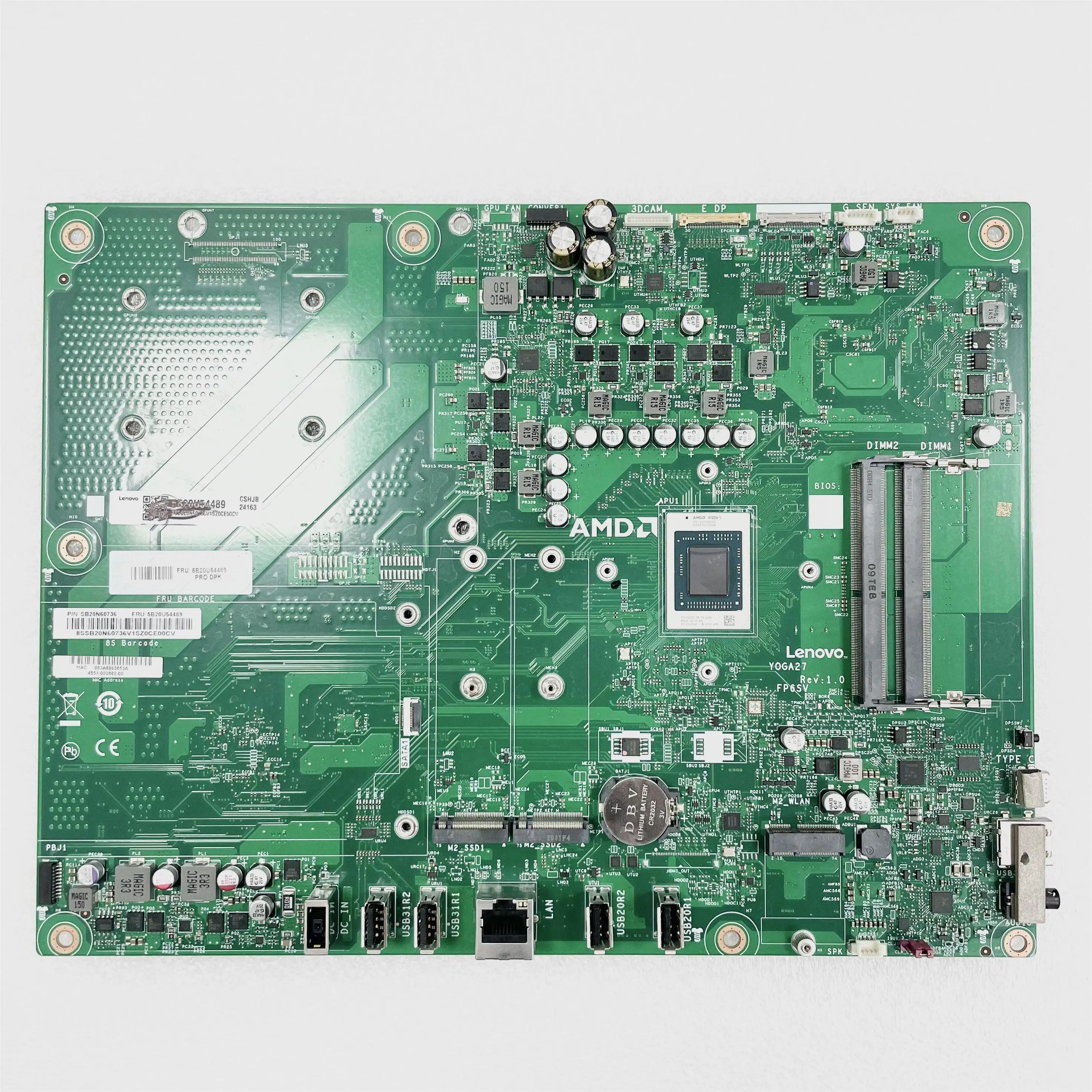 YOGA27 FP6SV Mainboard Für Lenovo Yoga AIO 7-27ARH6 Alle-in-One Motherboard UMA CPU R5-4600H R7-4800H 100% Test OK