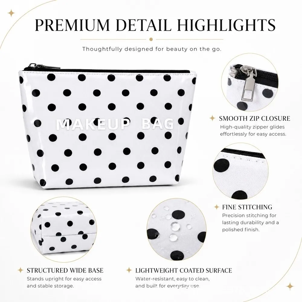 Fashion Large Capacity Striped Makeup Bag Waterproof Hand-Held Toiletry Storage Bag Multipurpose PVC PVC Cosmetic Bag Travel