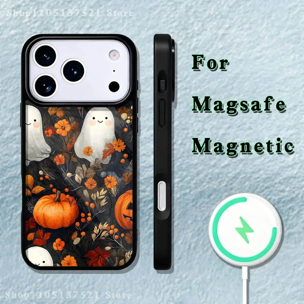 Autumn leaves pumpkin Phone Case  For iPhone 17,16,15,14,13,12,11,Pro,Max,Plus,Mini,SE4,E Magnetic Magsafe Wireless Charging