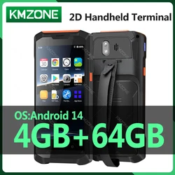 Android 14 4+64GB PDA Rugged Handheld Terminal Data Collector 1D 2D QR Barcode Scanner Reader Inventory Wireless 4G GPS NFC PDA