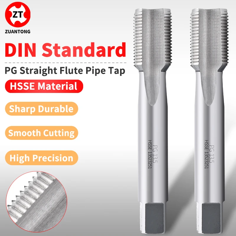 

Ручные резьбонарезные метчики ZUANTONG HSS 80 градусов по немецкому стандарту для труб PG7, PG9, PG11, PG13.5, PG16, PG21, PG29, 1 шт.