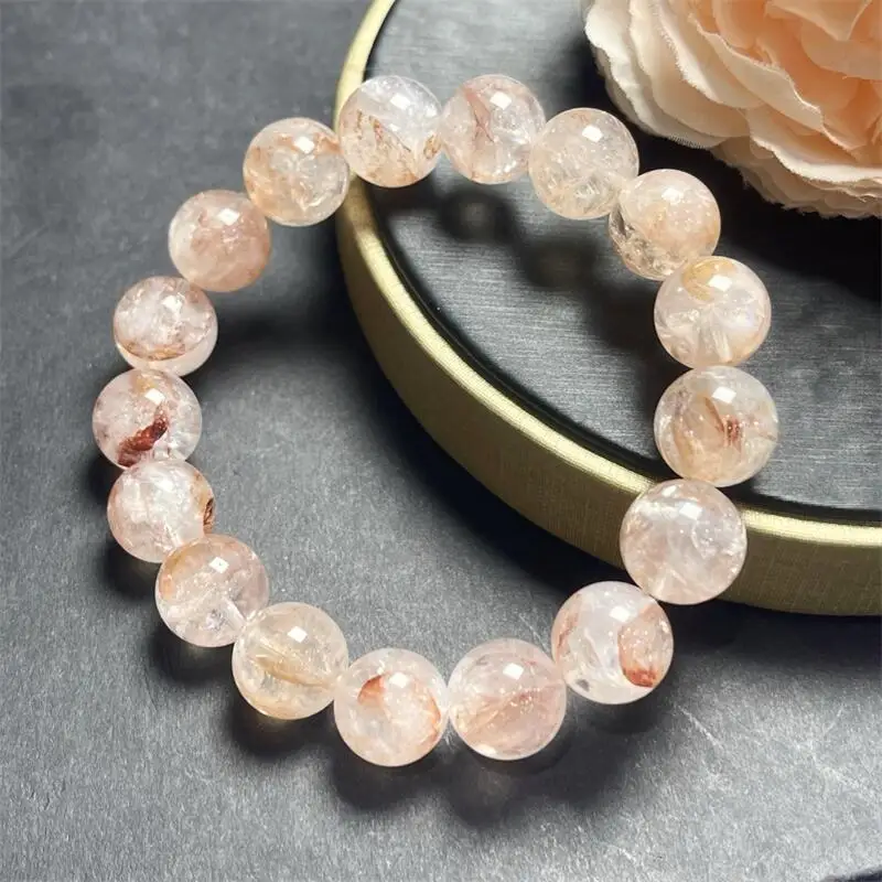 

Natural Red Fire Quartz Hematoid Quartz Bracelet Gemstone Fashion Crystal Healing For Women Jewelry Gift 1PCS 11/12/14/15MM