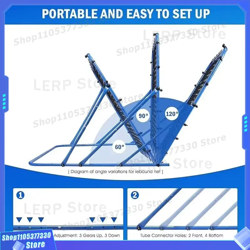Portable Adjustable Angle Football Basketball Net Training Equipment for Soccer Practice Portable Sports Gear for Athletes