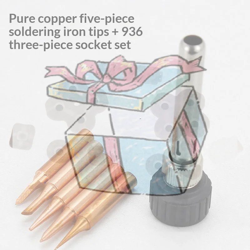 

【CCA】1 Set K 2.4D 3C B I Pure Copper Durable 936 Soldering Handle Kit 900M Soldering Iron Tips For Soldering Station