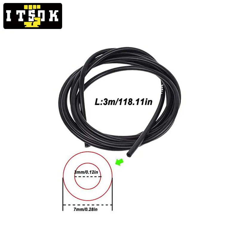 Mangueira de tubo de vácuo de silicone 3m universal tubo de silicone diâmetro interno 3mm 4mm 6mm 8mm 10mm mangueira de silicone tubo de vácuo preto azul