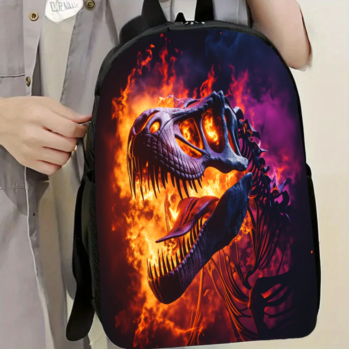

1Pc This dinosaur skeleton backpack, double shoulder design, suitable for boys and girls. Lightweight, spacious