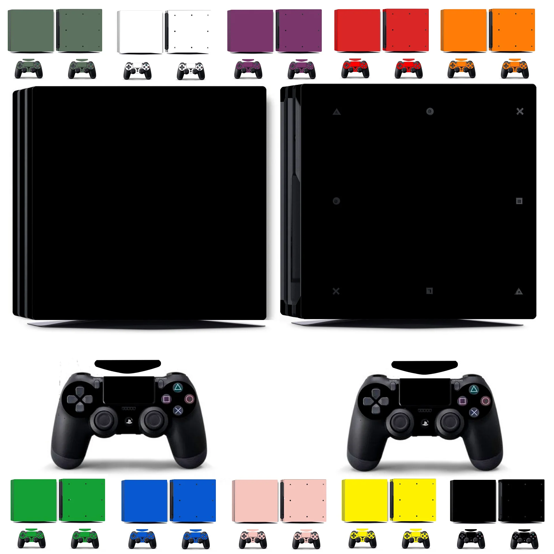 10-adesivos-de-vinil-de-cores-solidas-pure-clean-para-sony-ps4-pro-playstation-4-pro-e-2-adesivos-para-controles
