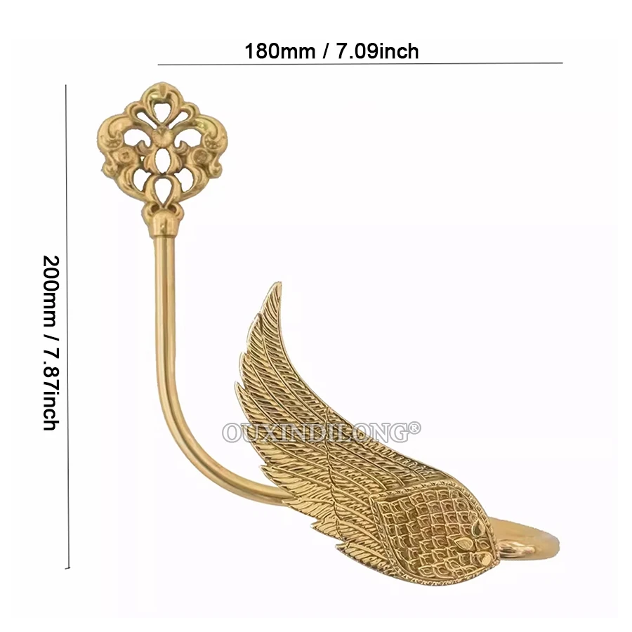 Luxury 1Pair Solid Brass French Angel's Wings Curtain Hooks Curtain Tie Draper Back Hooks Curtain Drapery Holder Hanger Hooks