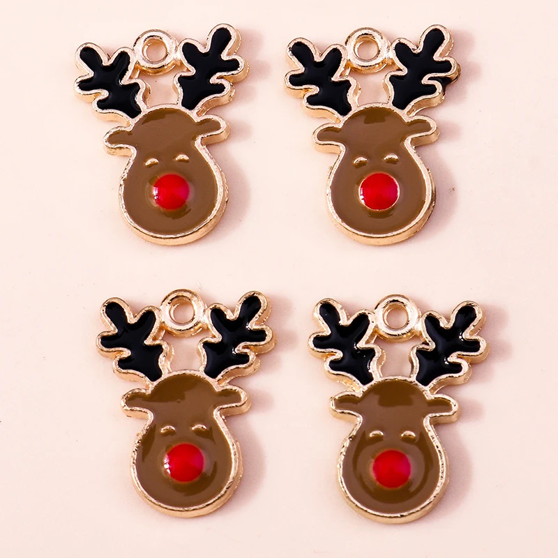 Duarte 20 Teile/los Cartoon Tier Charms Emaille Weihnachten Hirsch Charms Anhänger für Schmuck Machen Halskette Ohrringe DIY Handwerk Geschenk – Detail 4