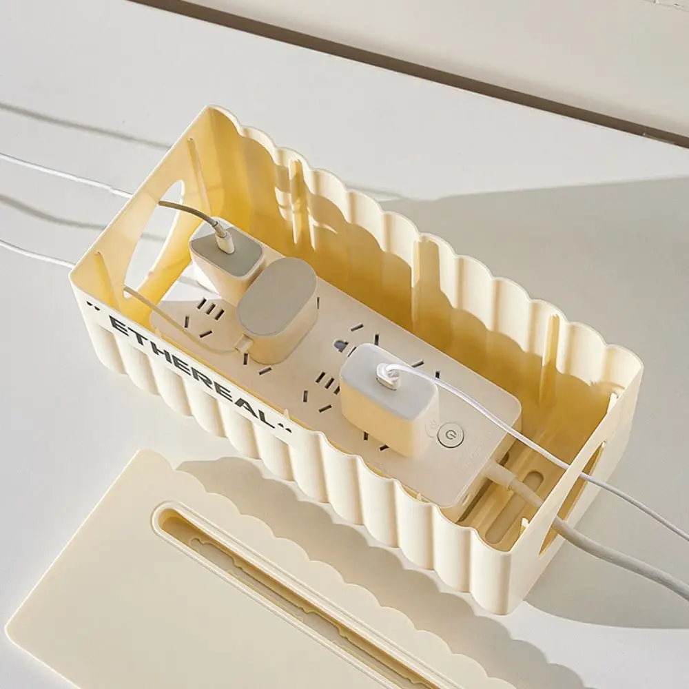 Multifunctional Plastic Large Cable Management Box Waterproof Dustproof Wire Socket Storage Box with Lid Cord Hider Box Desktop