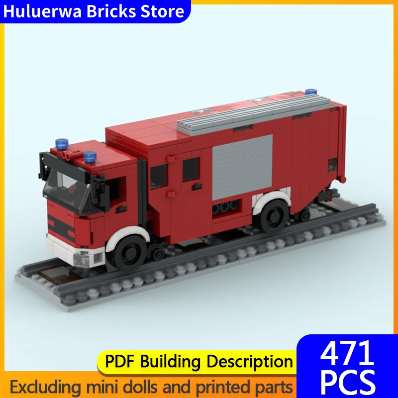 

Модель городской автомобиль MOC, строительные кирпичи, железная дорога, выделенная пожарная машина, модульная технология, детские праздничные подарки, сборка игрушек, костюм